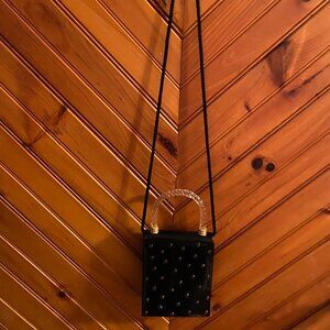 Julie Feldman Black Purse with Pink Rhinestones